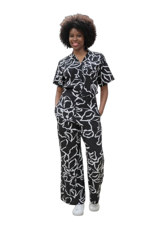 Yatta-Zoe Luxury Two Piece Pant Suit-Print A