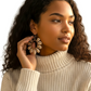 Floral Shell & Brass Hoop Earrings – Lightweight African-Inspired Jewelry