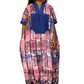 Facia Rich Aunty Brocade Adire Kaftan | African Maxi Dress
