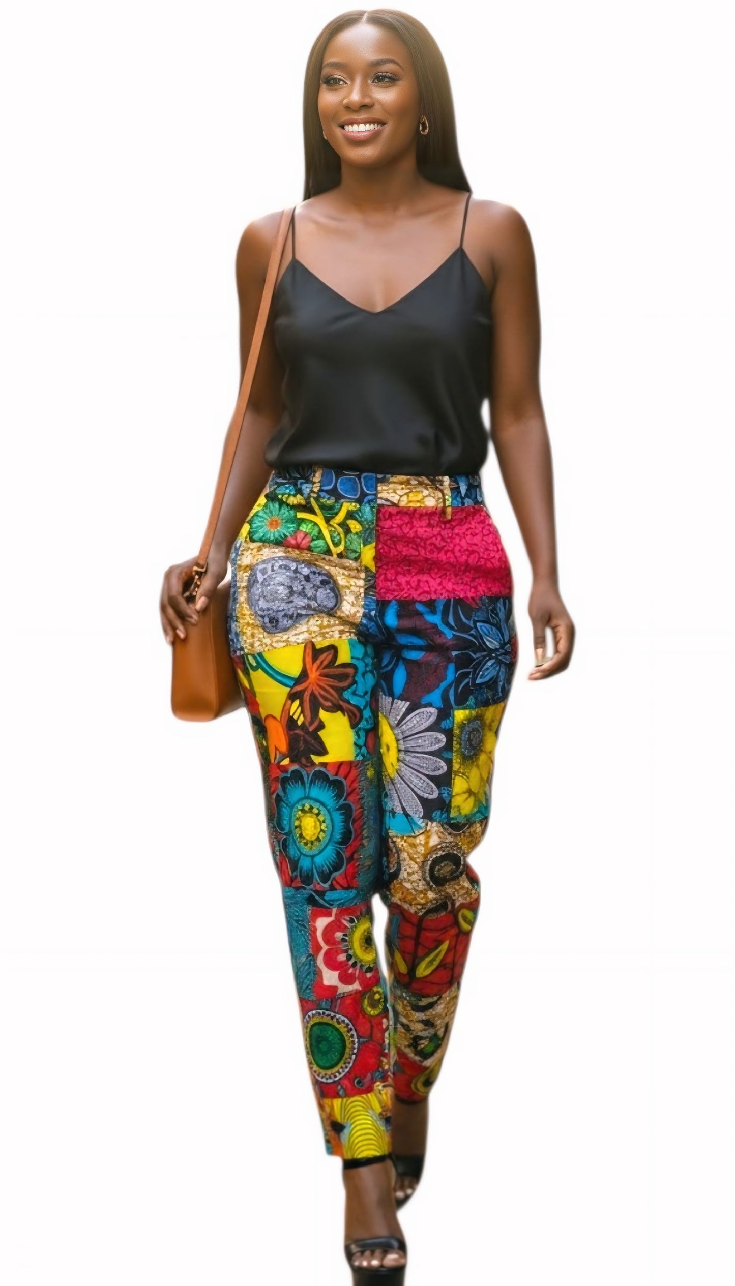 Tenneh Mosaic Pants – Afrocentric Patchwork Statement Trousers-A