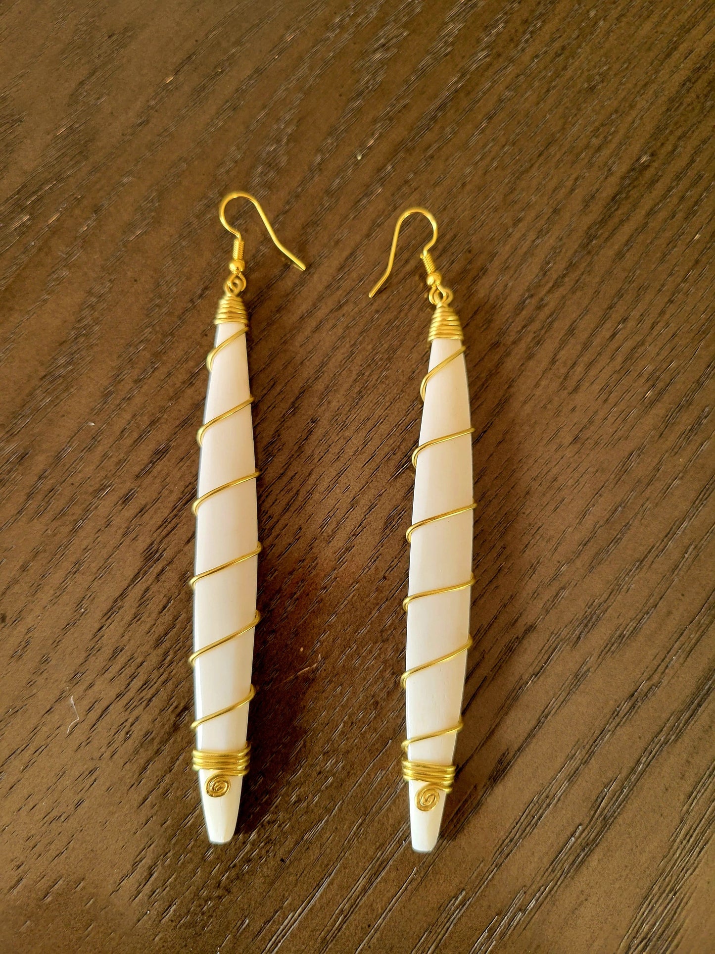 Brass and Bone Earrings Set E