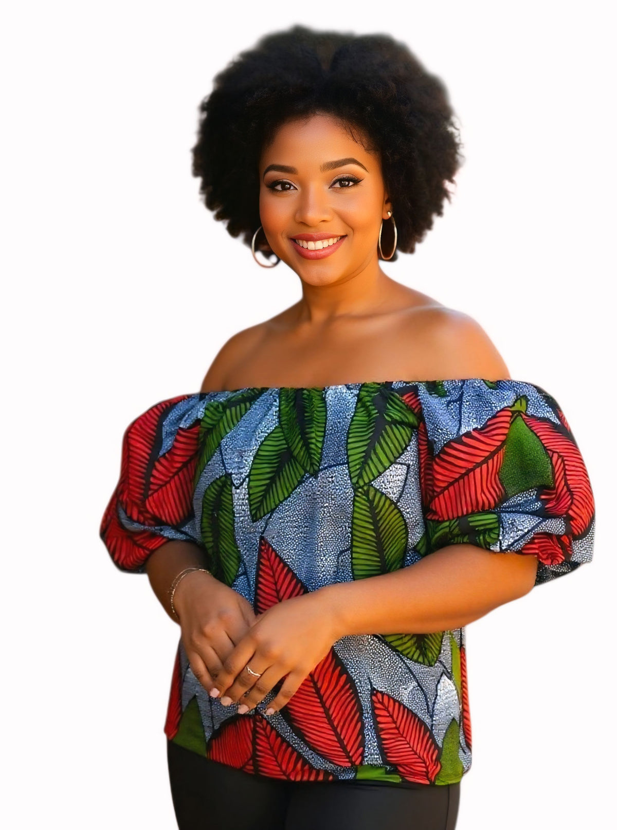 Zola Ankara Off-Shoulder Top + Headwrap