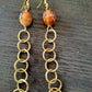 AMARA SUNSTONE CHAIN BRASS EARRINGS