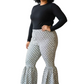 Yahden Ankara Trendy Flared Pants + Frannie's Leather and Brass Earrings