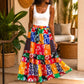 Zuri Patchwork Ankara Midi Skirt