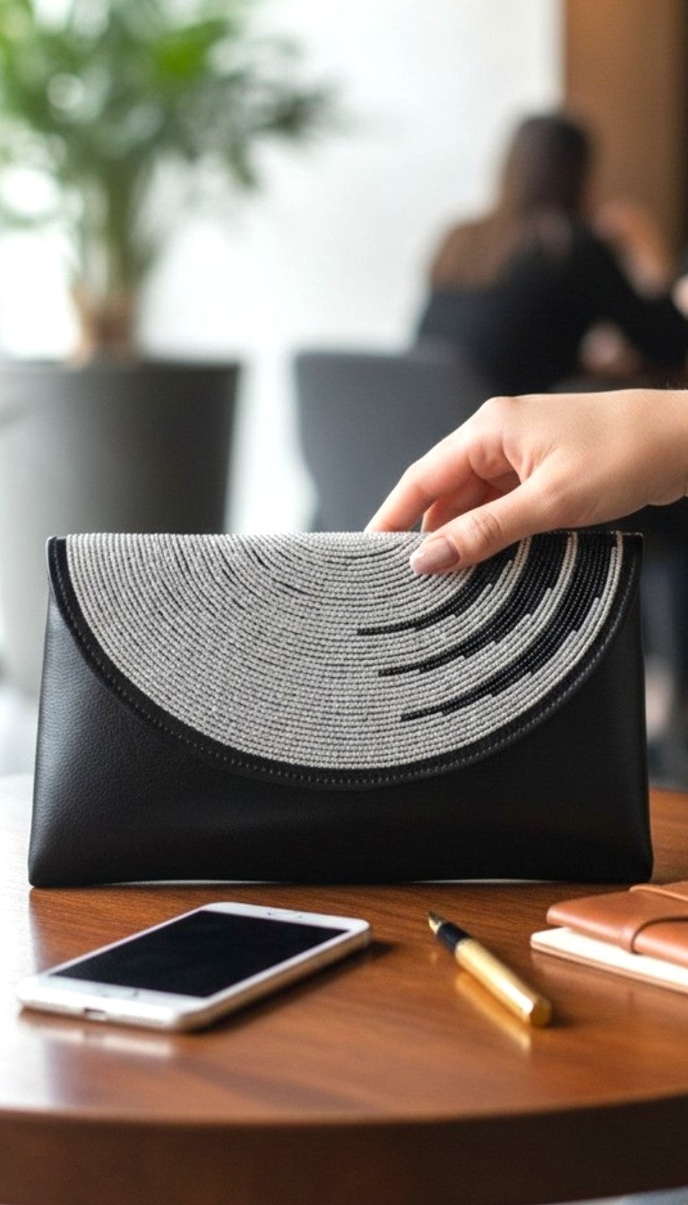 Frannie's Beaded Clutch-E