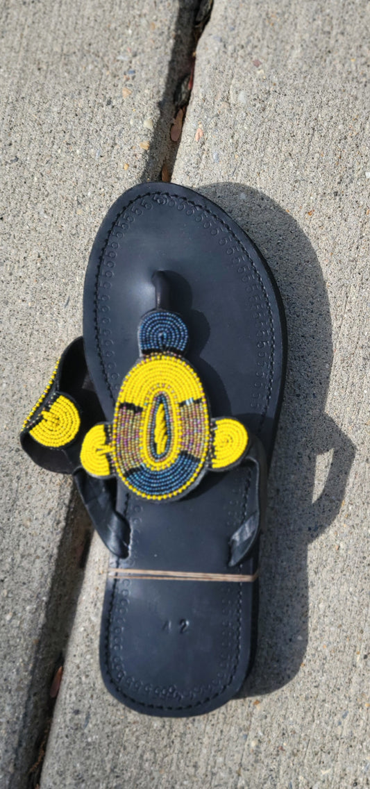Multi Colored maasai beaded sandals-H
