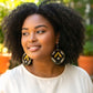 Adamas Large Beaded Mudcloth Earrings-Ade