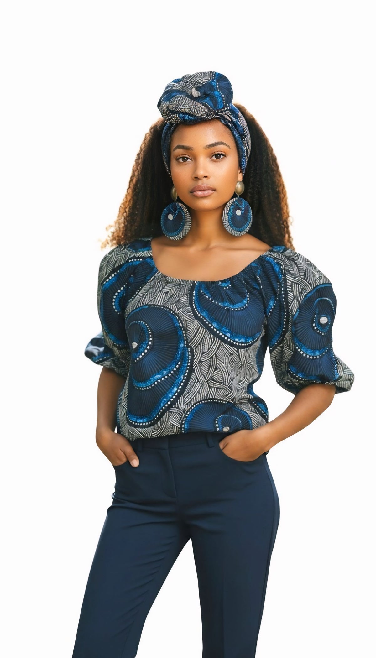 Zola Ankara Off-Shoulder Top + Headwrap