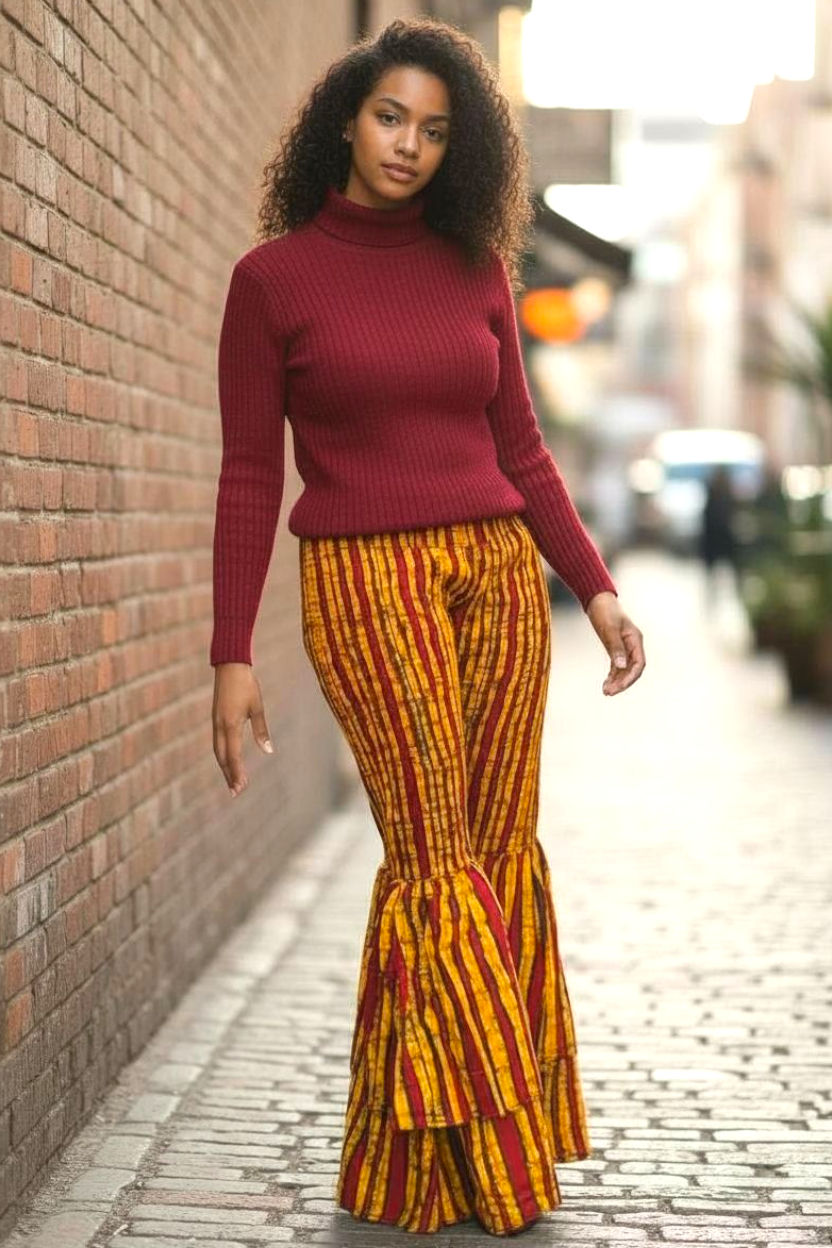 Yahden Ankara Trendy Flared Pants