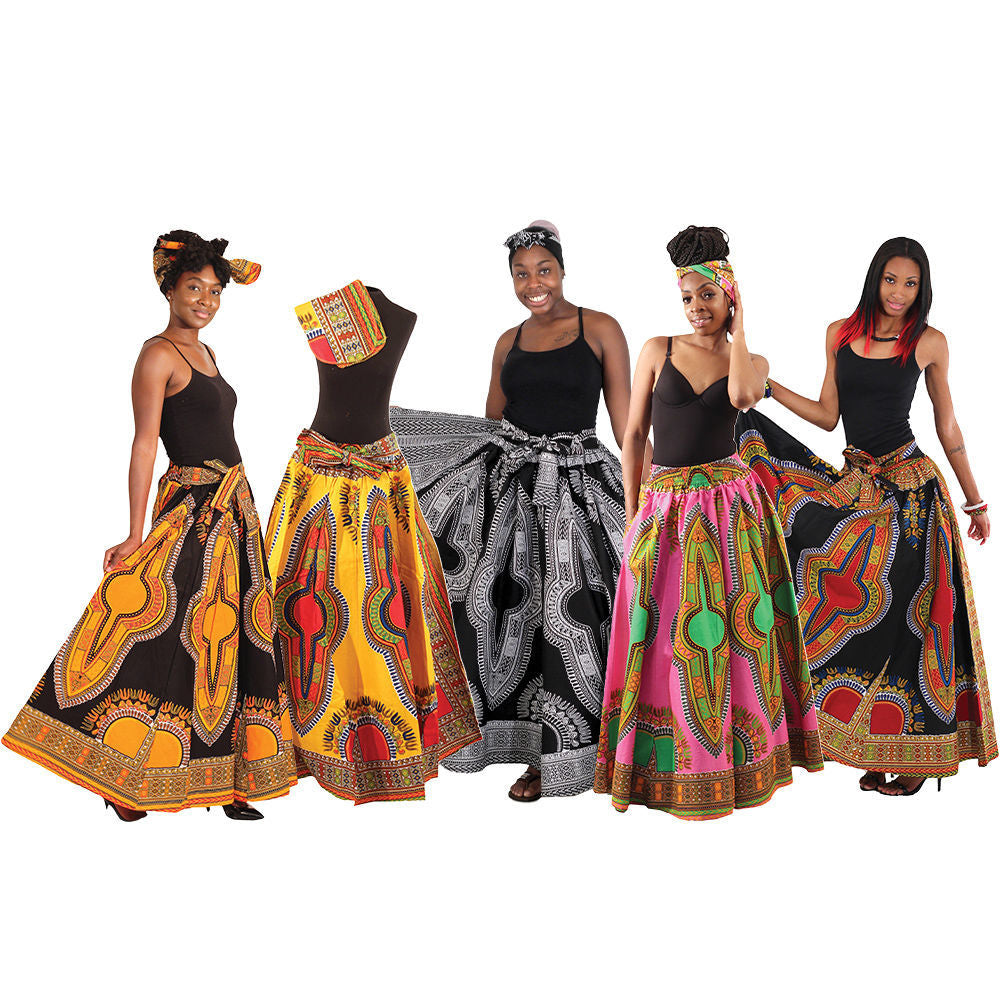 Traditional Print Maxi Skirts (Dashiki)