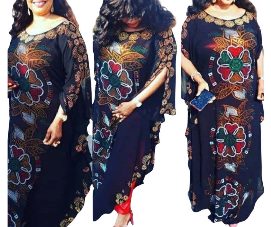 African Luxury Abaya Boubou Dress, African Dashiki For Women, Diamond Abaya Muslim Stylish Long Evening Maxi Dress