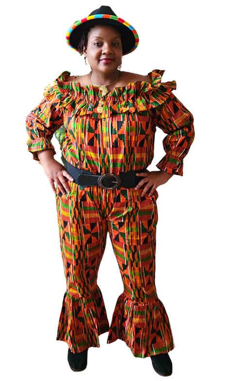 Monrovia Girl Flared Bottom Kente  Jumpsuit