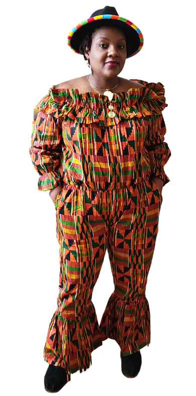 Monrovia Girl Flared Bottom Kente  Jumpsuit