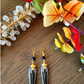 Spiral Brass & Bone Earrings
