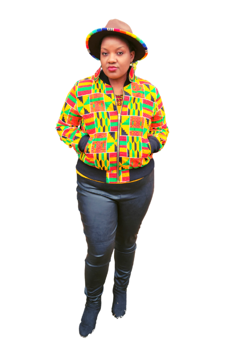 Men's African Print Kente Bomber Jacket