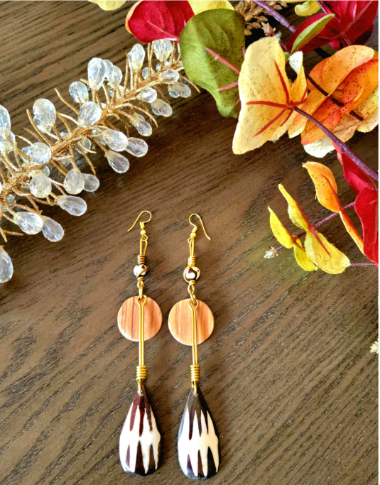 Brass and Bone Earrings Set A