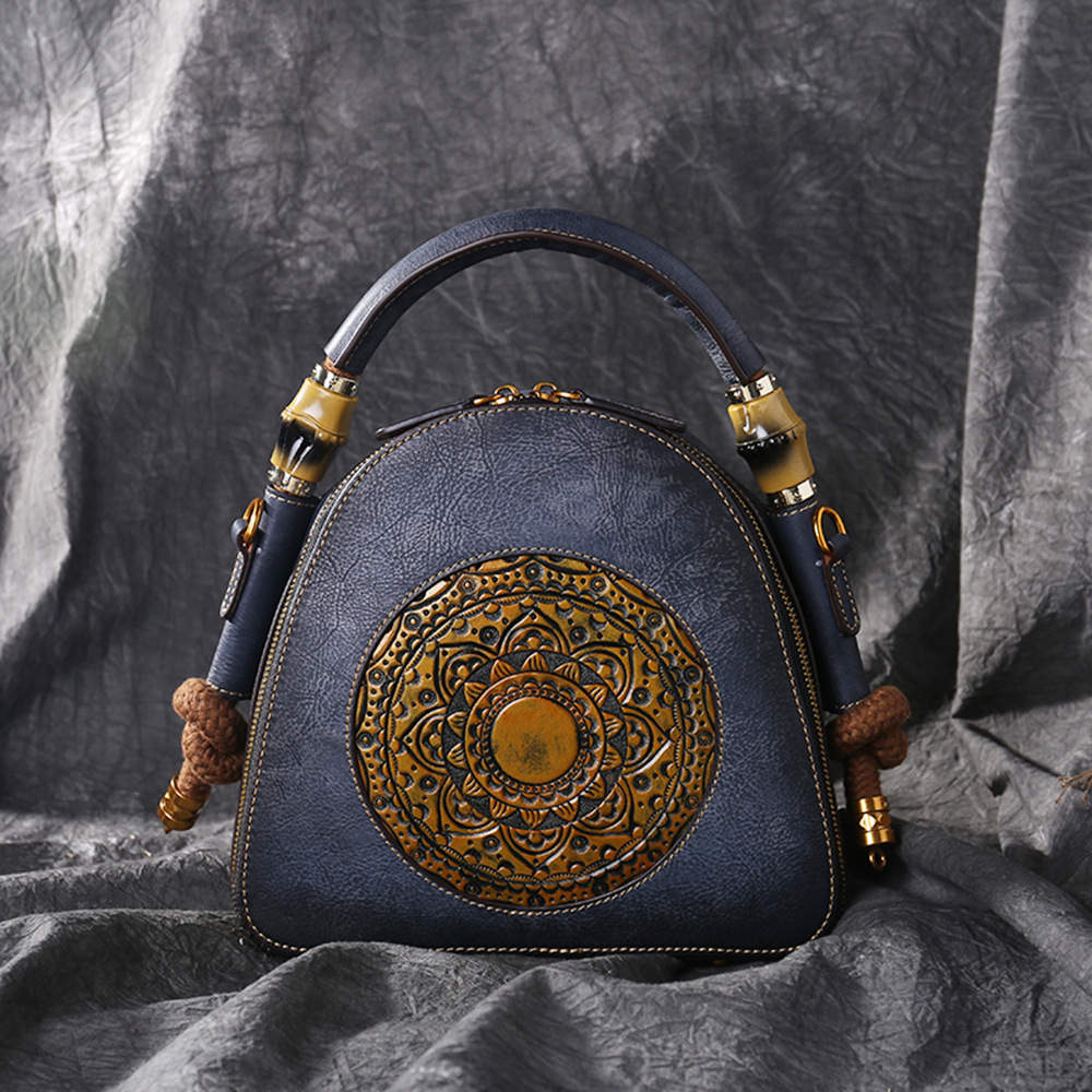 Vintage Genuine Leather Women Handbag, Luxury Purse