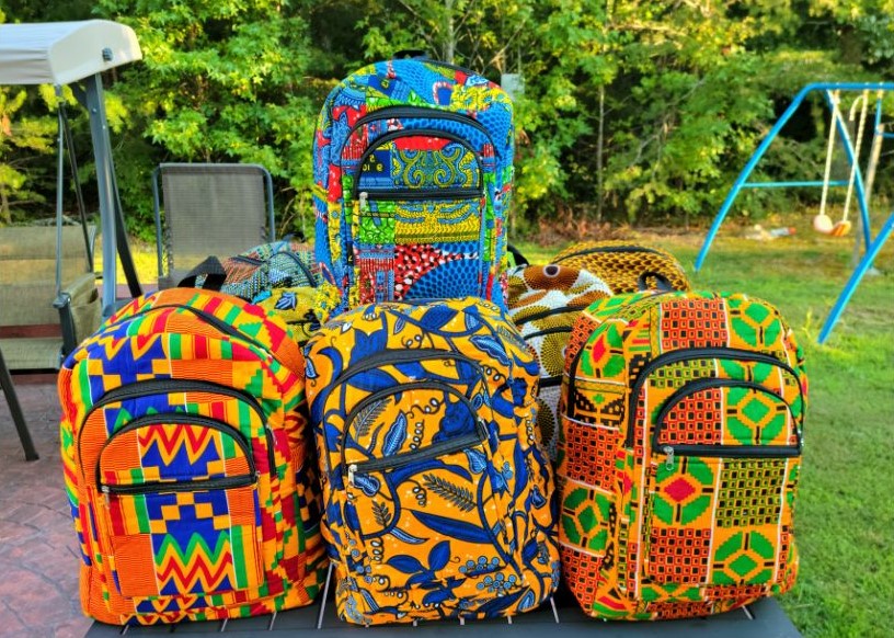 Handmade African Print Back Packs