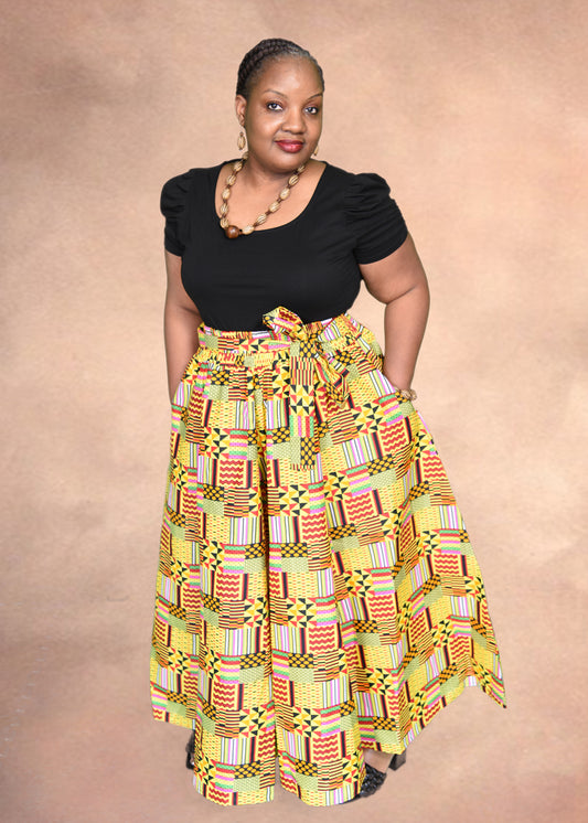 Patchwork Kente Long Skirt