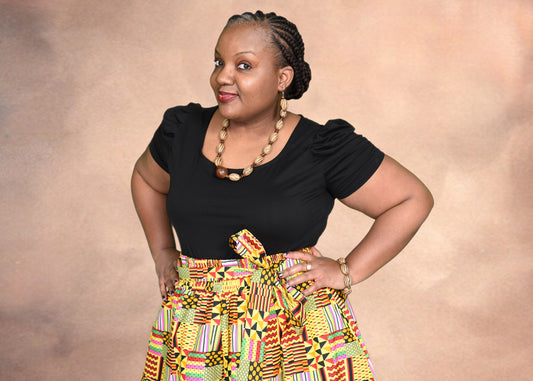 Patchwork Kente Long Skirt