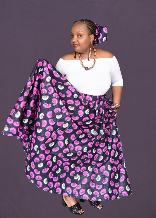 African Print Long Skirt & Wrap