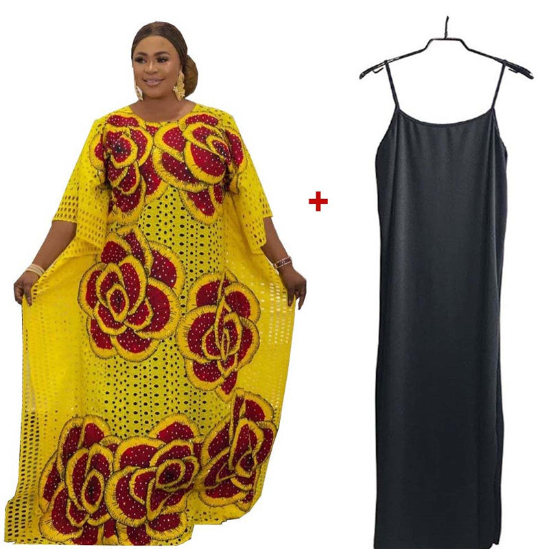 Beaded Luxury Lace Gown/ African Abaya/ Dashiki Kaftan Maxi Robe for Woman With Inner Lining