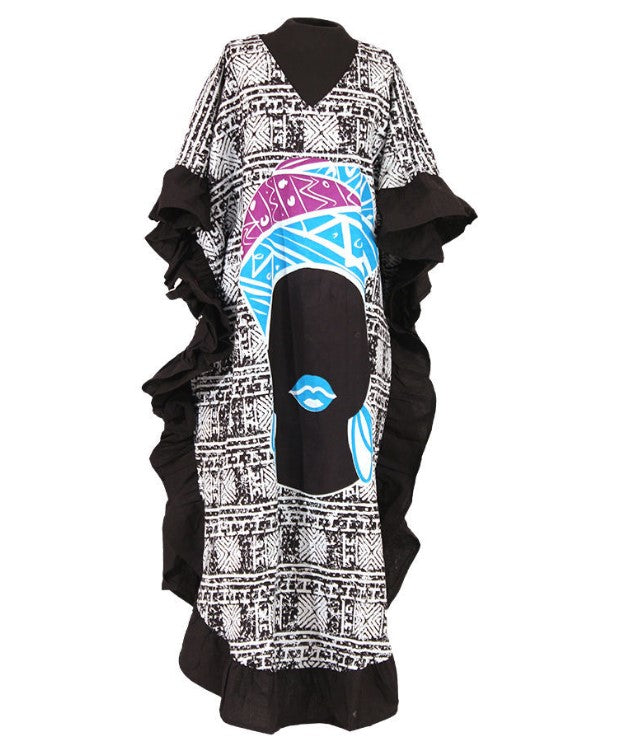 African Kaftan for Women, Kaftan Dress, Caftan, Cotton dress, Resort wear, cruise, Lounge wear, One size plus dress, Home wear