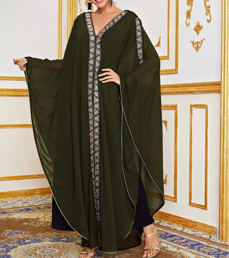 Arabic Dubai Kaftan With Beaded Crystal Collar Formal Evening Kaftan Dress  For Muslim Islamic Celebrity And Party Chiffon Abaya Cafton From  Lilliantan, $146.74 | DHgate.Com