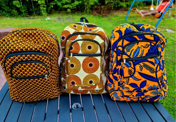 Handmade African Print Back Packs